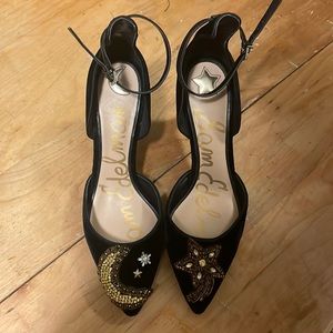Sun and moon decal high heels